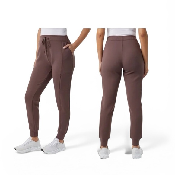 32 Degrees Pants - 32 Degrees JOGGER Women's brown pink WITH Drawstring ZIPPERED SIDE POCKET size M